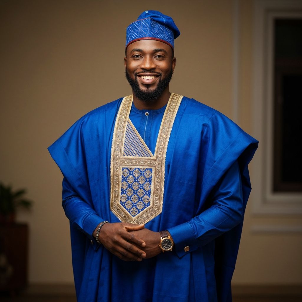 African Man in Traditional Agbada